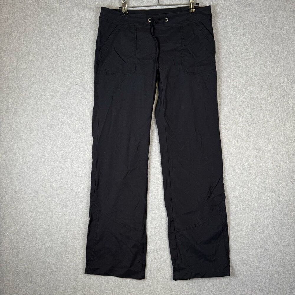 PrAna Wonens Small Straight Leg Active Athletic Pants Black Drawstring Waist